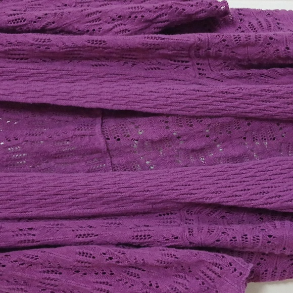 Woman Within Purple Open-Front Cardigan - Picture 5 of 5